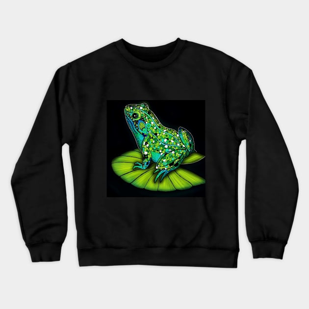 Psychedelic Frog - The Colorado River toad Crewneck Sweatshirt by Roy's Disturbia